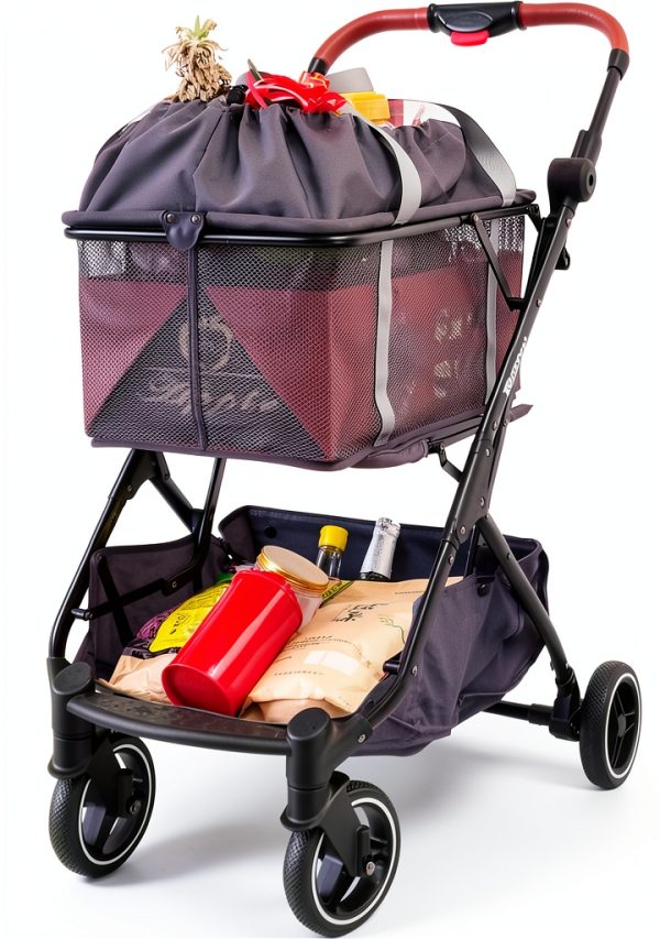 Personal Shopping Cart ROODO Foldable Aluminum Cart Detachable Basket-1