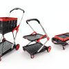 Foldable Shopping Cart TORRYZA Trolley with 360 Swivel Wheels Red-3