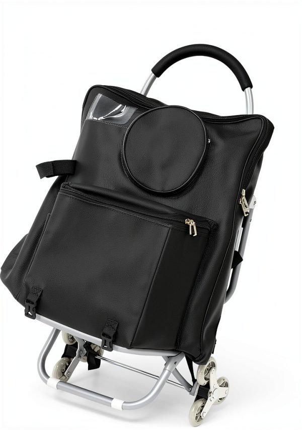 Foldable Shopping Cart by bubii with Detachable Storage Bag and Seat-0