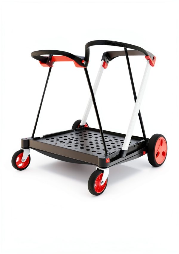 Foldable Shopping Cart TORRYZA Trolley with 360 Swivel Wheels Red-4