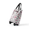Foldable Grocery Cart ZLXHDL Aluminum Frame with Cloth Basket Pink-1