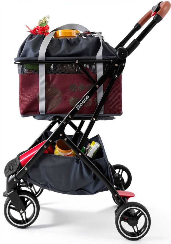 Personal Shopping Cart ROODO Foldable Aluminum Cart Detachable Basket-2