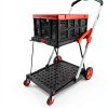 Foldable Shopping Cart TORRYZA Trolley with 360 Swivel Wheels Red-7