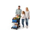 2 Tier Folding Shopping Cart LALFPET 198lb Capacity Removable Basket-7
