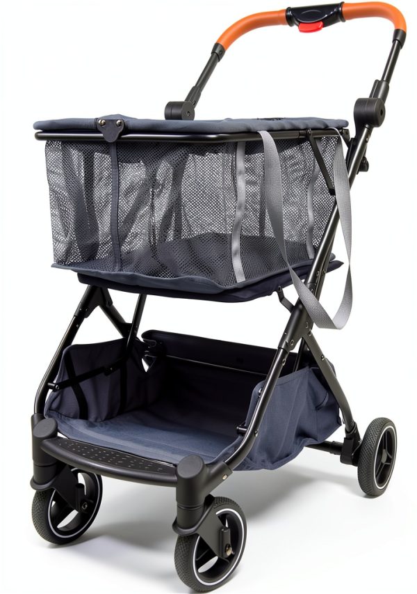 Personal Shopping Cart ROODO Foldable Aluminum Cart Detachable Basket-0