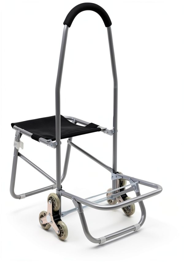 Foldable Shopping Cart by bubii with Detachable Storage Bag and Seat-7