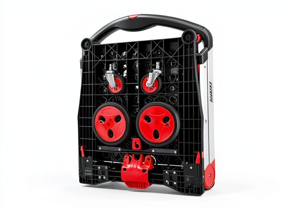 Foldable Shopping Cart TORRYZA Trolley with 360 Swivel Wheels Red-6