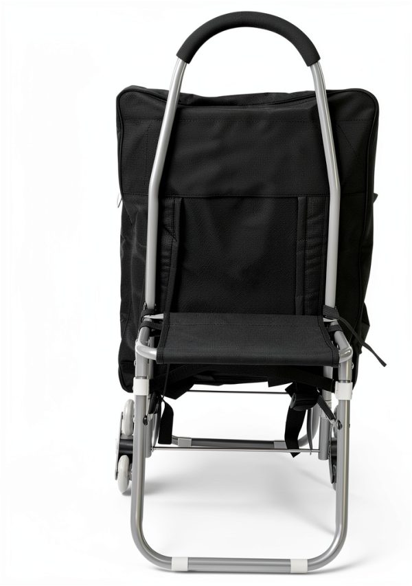Foldable Shopping Cart by bubii with Detachable Storage Bag and Seat-3