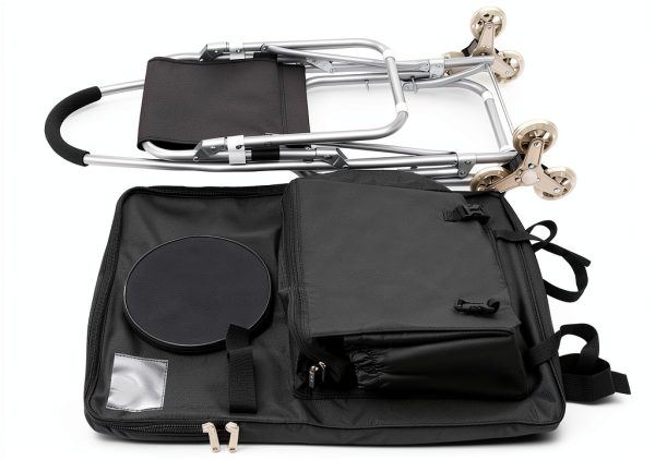 Foldable Shopping Cart by bubii with Detachable Storage Bag and Seat-8