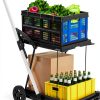2 Tier Folding Shopping Cart LALFPET 198lb Capacity Removable Basket-0
