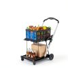 2 Tier Folding Shopping Cart LALFPET 198lb Capacity Removable Basket-5