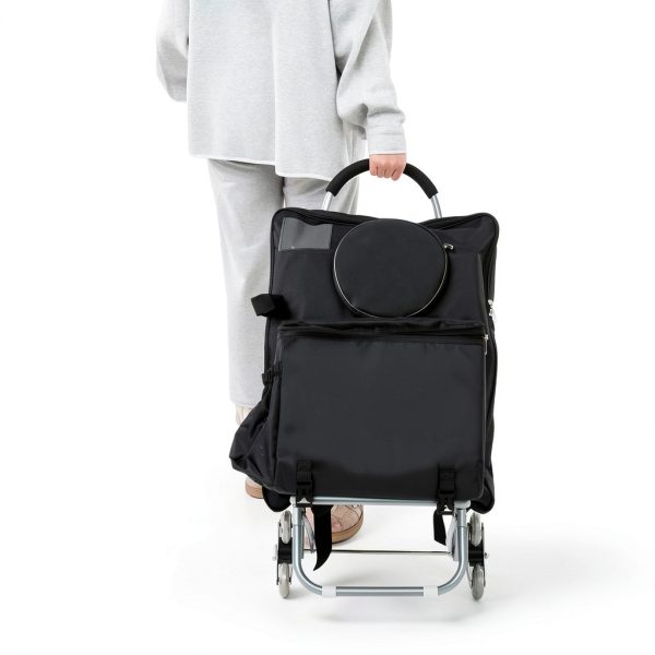 Foldable Shopping Cart by bubii with Detachable Storage Bag and Seat-2