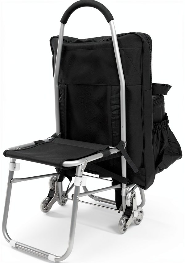 Foldable Shopping Cart by bubii with Detachable Storage Bag and Seat-4