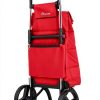 ROLSER Foldable Puff Grocery Shopping Cart with Wheels | Collapsible Personal Folding Cart for Groceries | Durable & Portable | Red-7