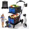 ModernEaze 9in1 Folding Shopping Cart Wheels 2 Tier 198lb Capacity-0