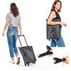 Small Collapsible Shopping Cart HOSDZOU Black Expandable Bag Aluminum-6