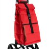ROLSER Foldable Puff Grocery Shopping Cart with Wheels | Collapsible Personal Folding Cart for Groceries | Durable & Portable | Red-0