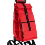 ROLSER Foldable Puff Grocery Shopping Cart with Wheels | Collapsible Personal Folding Cart for Groceries | Durable & Portable | Red-0