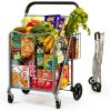 Jumbo Shopping Cart for Groceries, 160lb Capacity, Foldable Basket-0