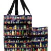2 in 1 Folding Grocery Cart LumiHive Dark Blue Collapsible Utility-1