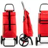 ROLSER Foldable Puff Grocery Shopping Cart with Wheels | Collapsible Personal Folding Cart for Groceries | Durable & Portable | Red-4