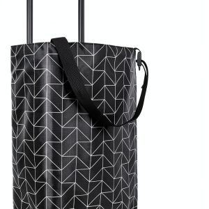 Small Collapsible Shopping Cart HOSDZOU Black Expandable Bag Aluminum-0