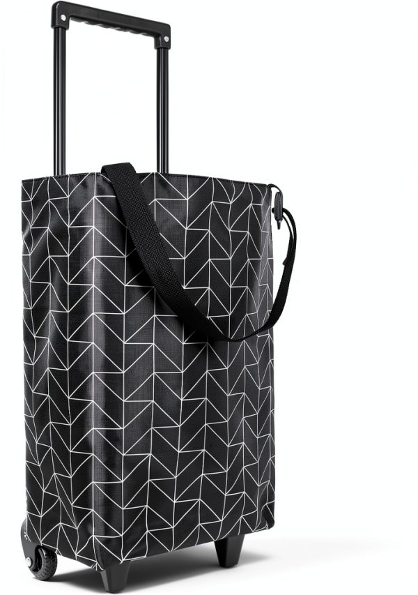 Small Collapsible Shopping Cart HOSDZOU Black Expandable Bag Aluminum-0