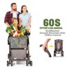 Folding Shopping Cart with Wheels, 80lbs Multi Use Grocery Carts by-3