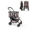Folding Shopping Cart with Wheels, 80lbs Multi Use Grocery Carts by-4