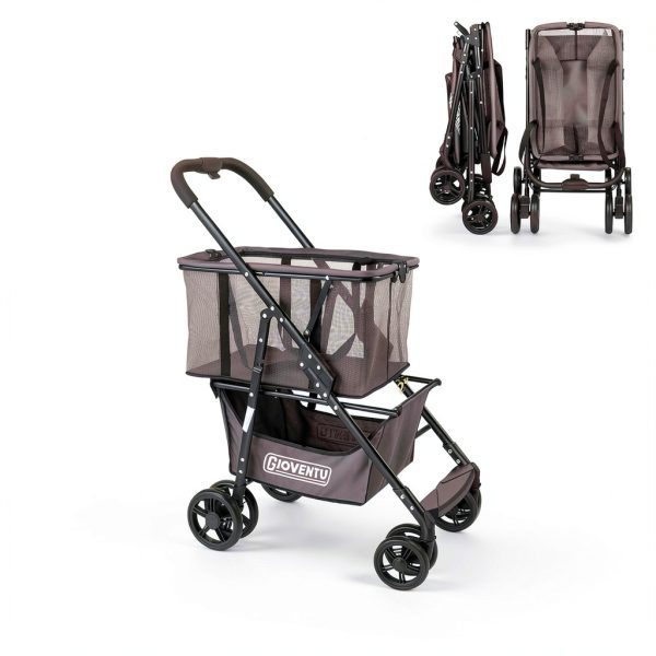 Folding Shopping Cart with Wheels, 80lbs Multi Use Grocery Carts by-4
